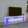 Mueble de TV con luces LED blanco 200x36.5x40 cm 1