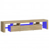 Mueble de TV con luces LED roble Sonoma 200x36.5x40 cm 2