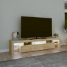 Mueble de TV con luces LED roble Sonoma 200x36.5x40 cm 3