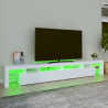 Mueble de TV con luces LED blanco 260x36.5x40 cm 4