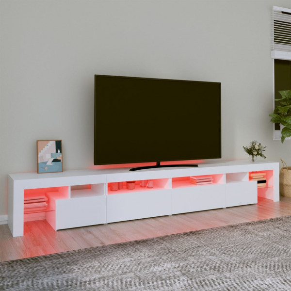 Móvel de TV com luzes LED 260x36.5x40 cm branco M 5