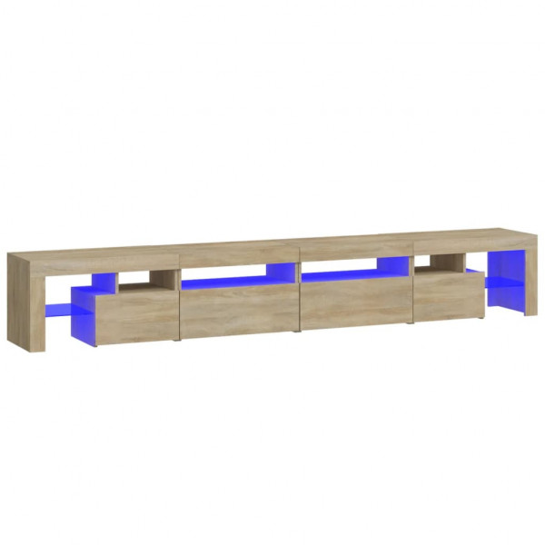 Mueble de TV con luces LED roble Sonoma 260x36.5x40 cm M 2