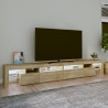 Mueble de TV con luces LED roble Sonoma 260x36.5x40 cm 3
