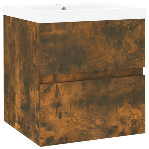 Mueble de baño con lavabo madera contrachapada roble ahumado M 2