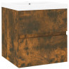 Mueble de baño con lavabo madera contrachapada roble ahumado 2