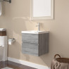 Mueble de baño con lavabo madera contrachapada gris Sonoma 1