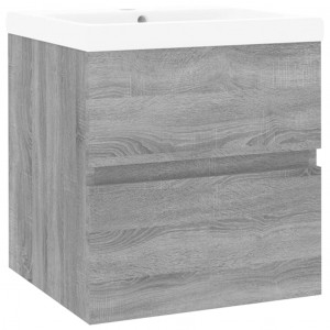 Mueble de baño con lavabo madera contrachapada gris Sonoma H