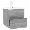 Mueble de baño con lavabo madera contrachapada gris Sonoma 3
