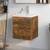 Mueble de baño con lavabo madera contrachapada roble ahumado 1