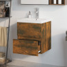 Mueble de baño con lavabo madera contrachapada roble ahumado 3