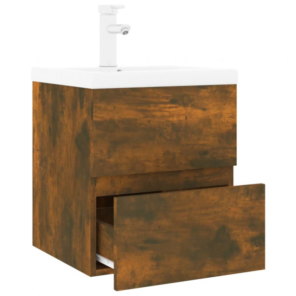Mueble de baño con lavabo madera contrachapada roble ahumado M 4