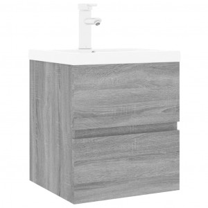 Mueble de baño con lavabo madera contrachapada gris Sonoma H