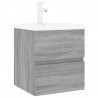 Mueble de baño con lavabo madera contrachapada gris Sonoma 2