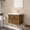 Mueble de baño con lavabo madera contrachapada roble ahumado 1