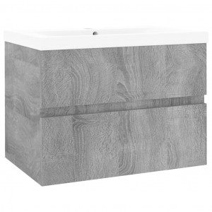 Mueble de baño con lavabo madera contrachapada gris Sonoma H