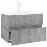 Mueble de baño con lavabo madera contrachapada gris Sonoma 3