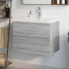 Mueble de baño con lavabo madera contrachapada gris Sonoma 1