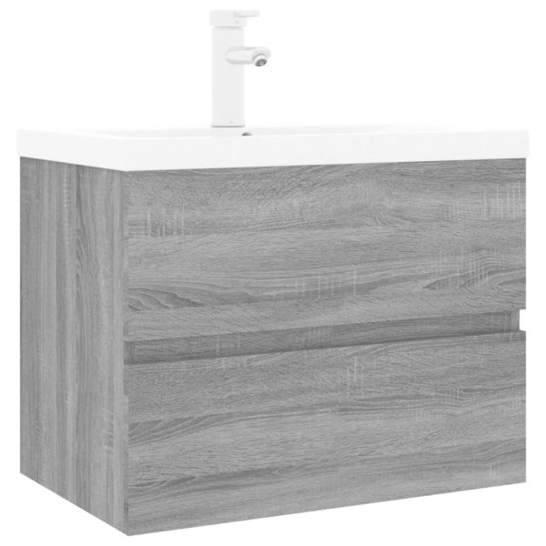 Mueble de baño con lavabo madera contrachapada gris Sonoma M 2