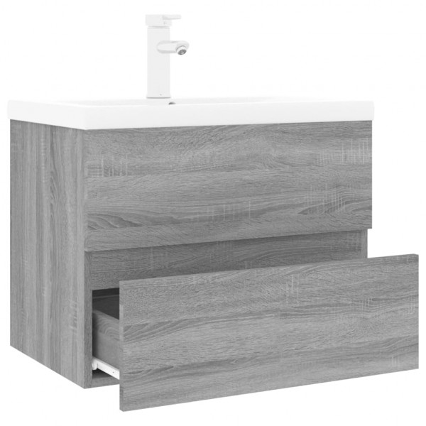 Mueble de baño con lavabo madera contrachapada gris Sonoma M 3