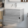 Mueble de baño con lavabo madera contrachapada gris Sonoma 4