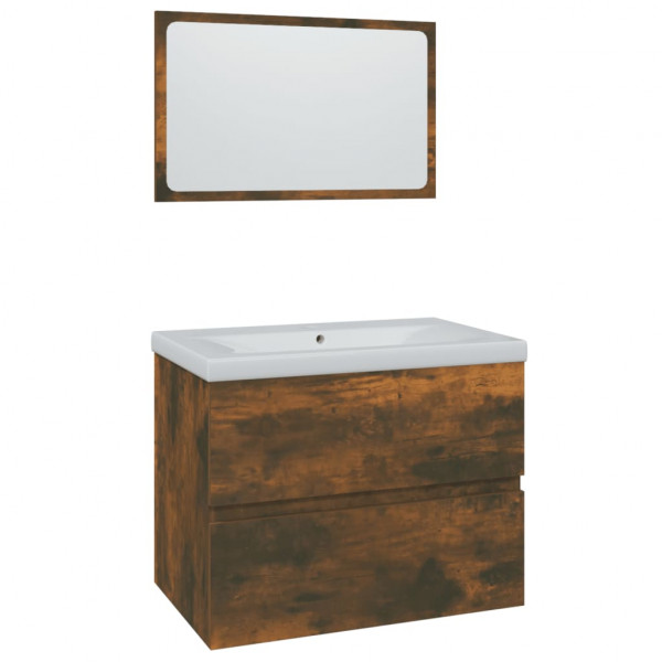 Set de muebles de baño madera contrachapada color roble ahumado M 2