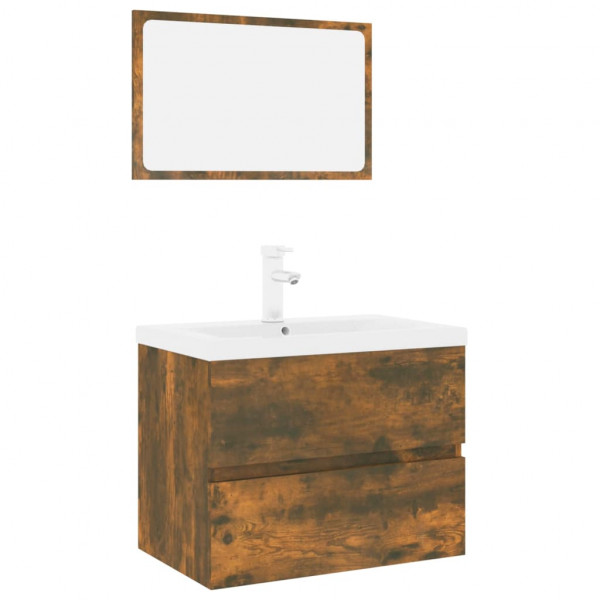 Set de muebles de baño madera contrachapada color roble ahumado M 2