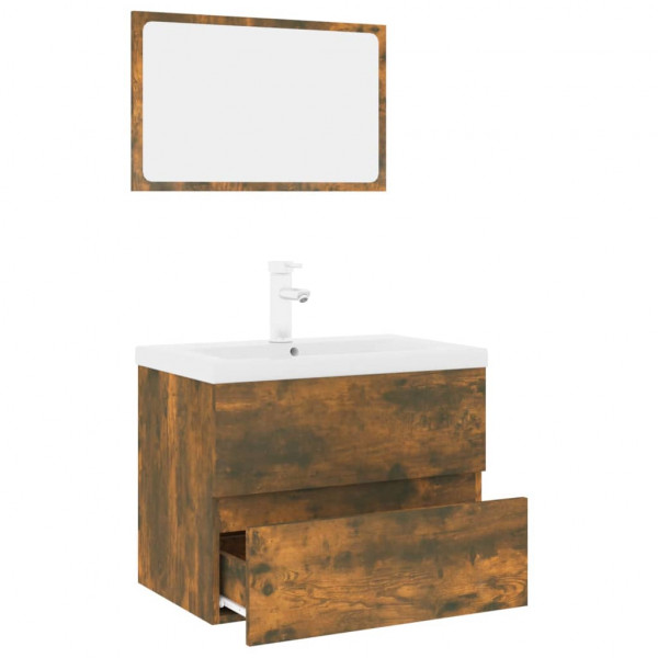 Set de muebles de baño madera contrachapada color roble ahumado M 3