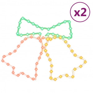 Figuras de campanas de Navidad con 72 LEDs 2 piezas 50x56 cm H