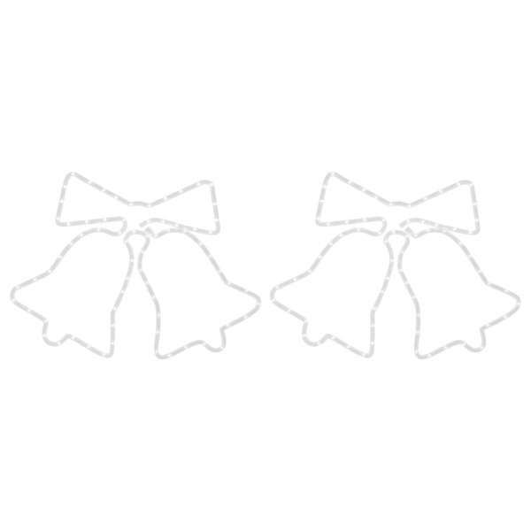 Figuras de campanas de Navidad con 72 LEDs 2 piezas 50x56 cm M 3