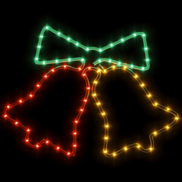 Figuras de campanas de Navidad con 72 LEDs 2 piezas 50x56 cm M 4