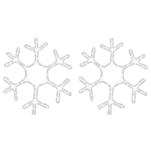 Figura de Navidad de copo de nieve con LED 2 piezas 38x37 cm M 3