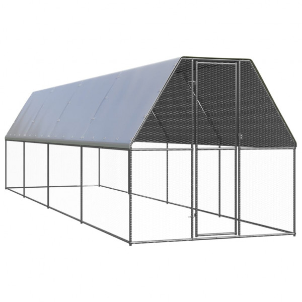 Jaula gallinero de exterior de acero galvanizado 2x8x2 m D
