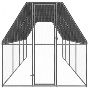 Jaula gallinero de exterior de acero galvanizado 2x8x2 m H