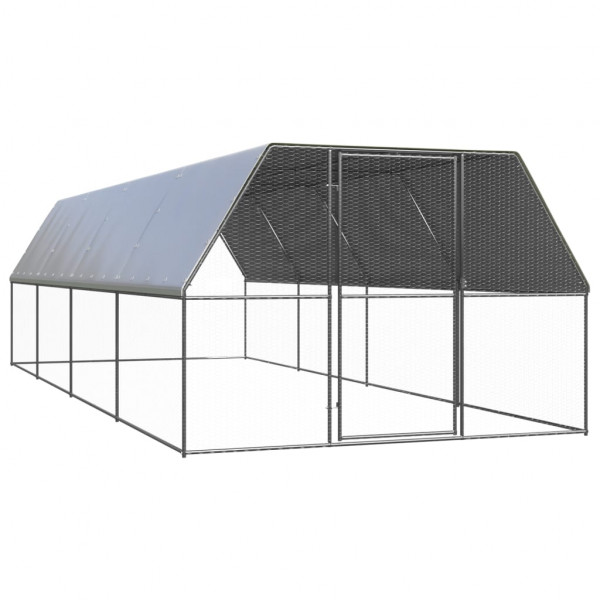 Jaula gallinero de exterior de acero galvanizado 3x8x2 m D