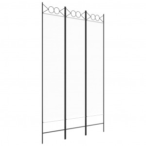 Biombo divisor de 3 paneles de tela blanco 120x200 cm H