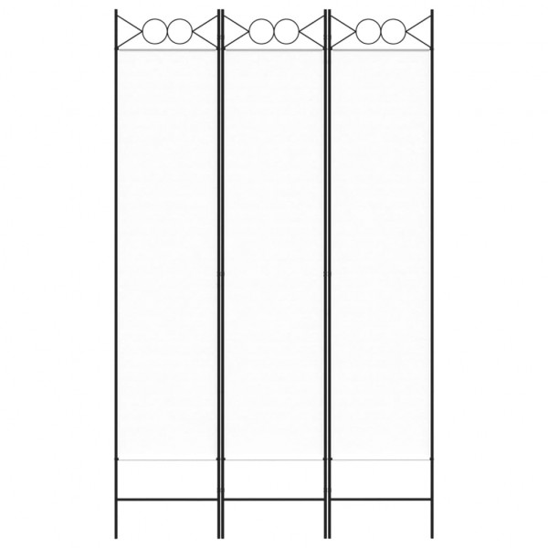 Biombo divisor de 3 paneles de tela blanco 120x200 cm M 3