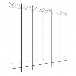 Biombo divisor de 6 paneles de tela blanco 240x200 cm H