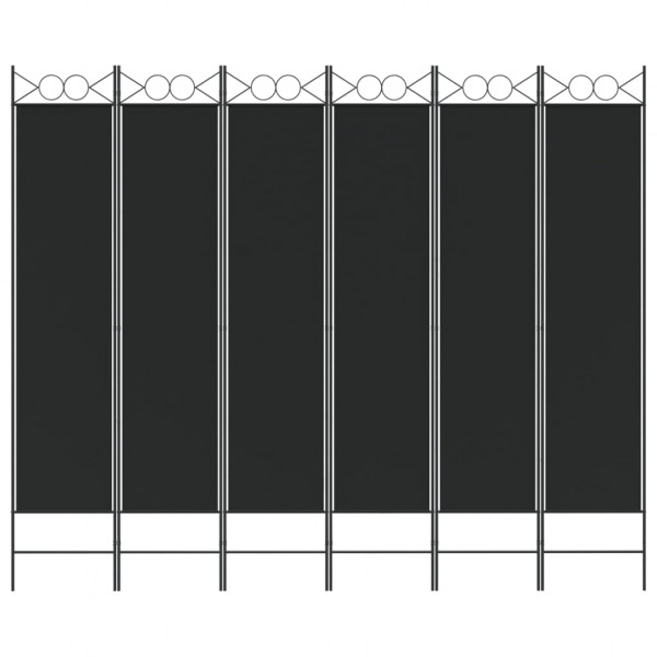Divisória de quarto com 6 painéis 240x200 cm tecido preto M 3