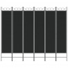 Biombo divisor de 6 paneles de tela negro 240x200 cm 3