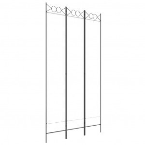 Biombo divisor de 3 paneles de tela blanco 120x220 cm H