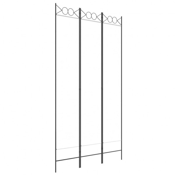 Biombo divisor de 3 paneles de tela blanco 120x220 cm M 2