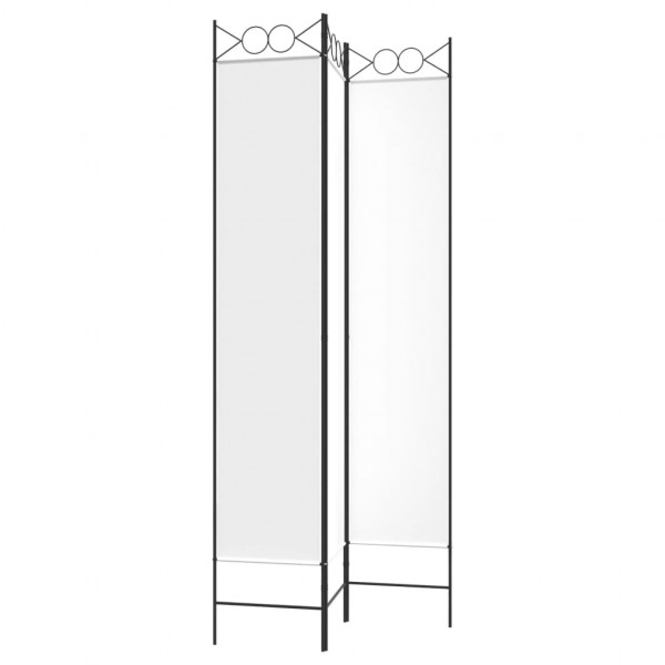 Biombo com 3 painéis 120x220 cm tecido branco M 5