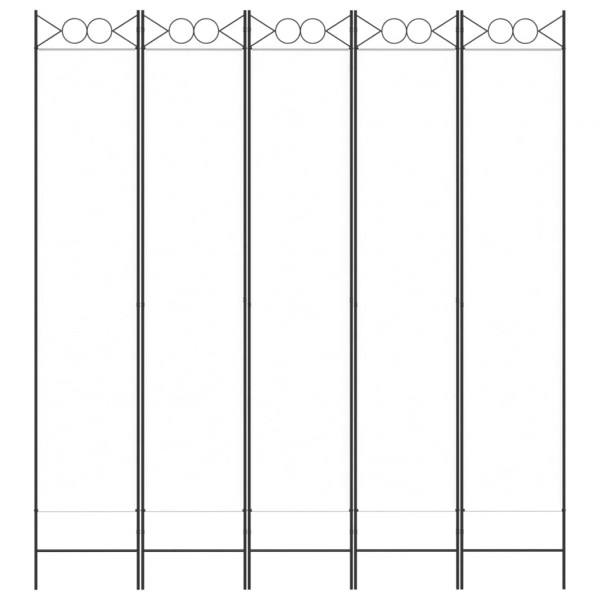 Divisória/biombo com 5 painéis 200x220 cm tecido branco M 3