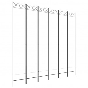 Biombo divisor de 6 paneles de tela blanco 240x220 cm H