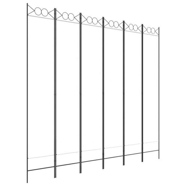 Biombo divisor de 6 paneles de tela blanco 240x220 cm M 2