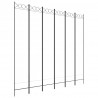 Biombo divisor de 6 paneles de tela blanco 240x220 cm 2