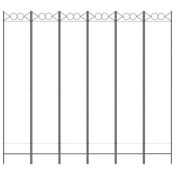 Divisória/biombo com 6 painéis 240x220 cm tecido branco M 3