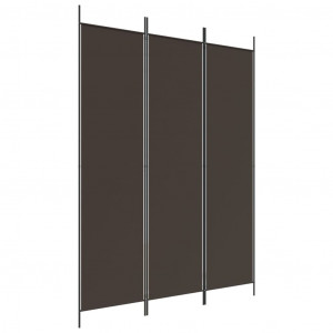 Biombo divisor de 3 paneles de tela marrón 150x200 cm H