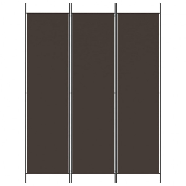 Biombo divisor de 3 paneles de tela marrón 150x200 cm M 3