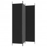 Biombo divisor de 3 paneles de tela negro 150x200 cm 5